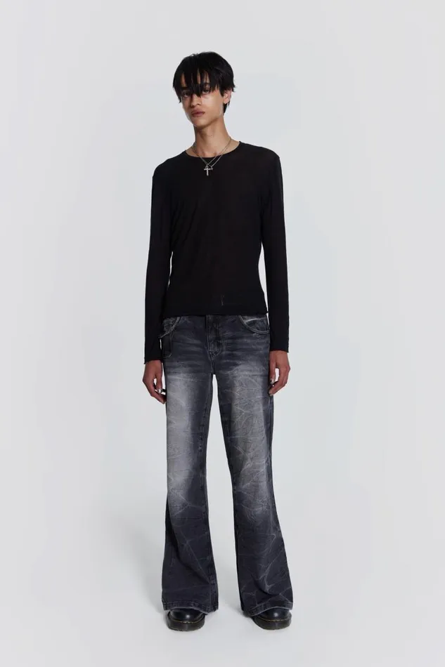 Men Jaded London Basics Black Mist Long Sleeve