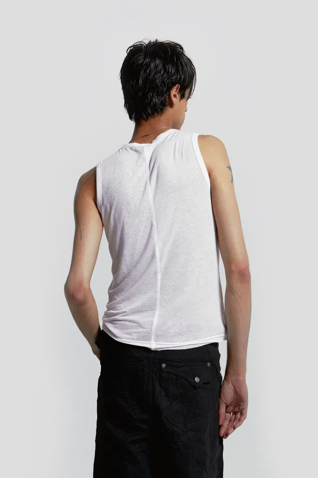 Men Jaded London Basics White Mist Vest