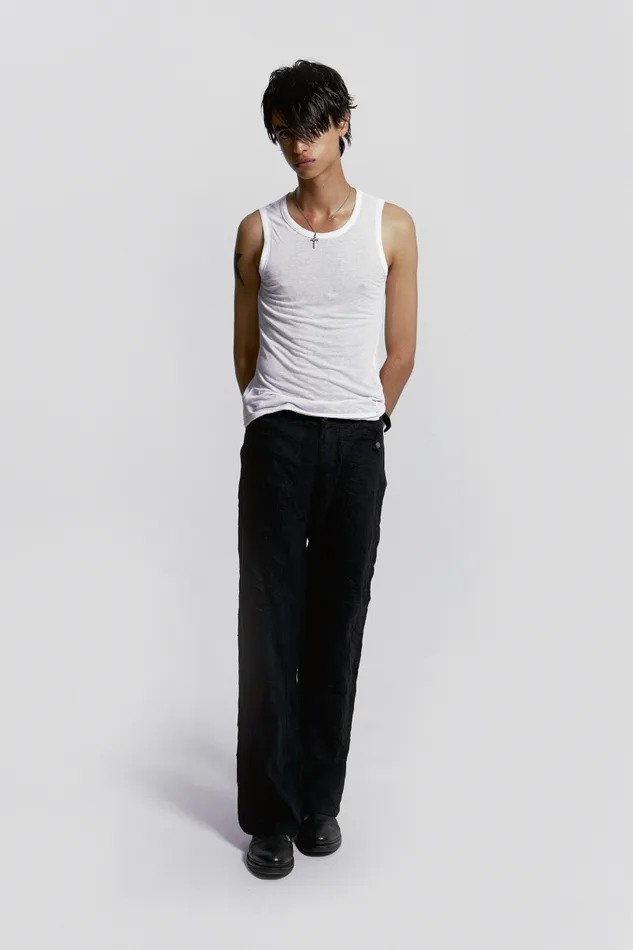 Men Jaded London Basics White Mist Vest