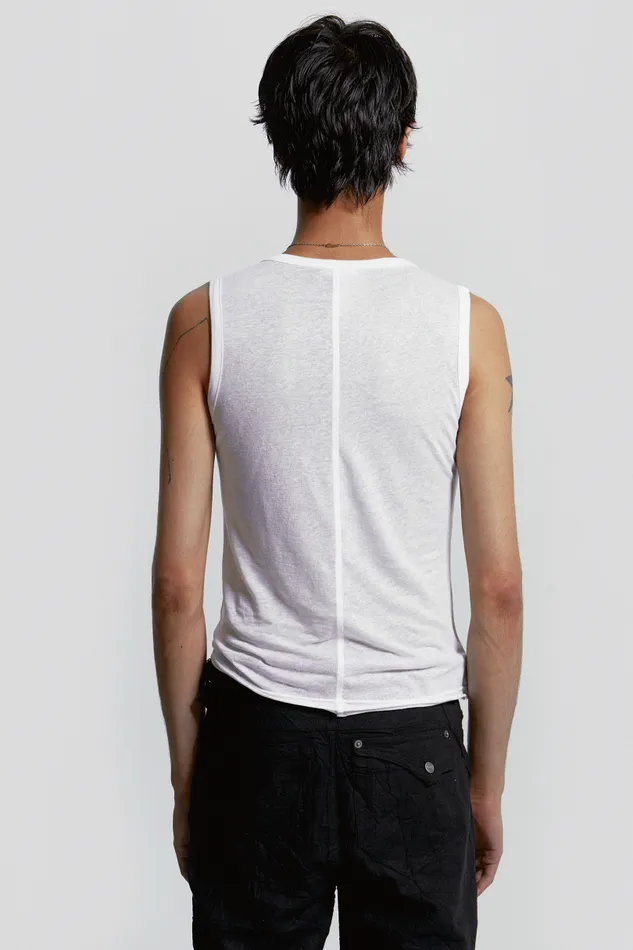 Men Jaded London Basics White Mist Vest