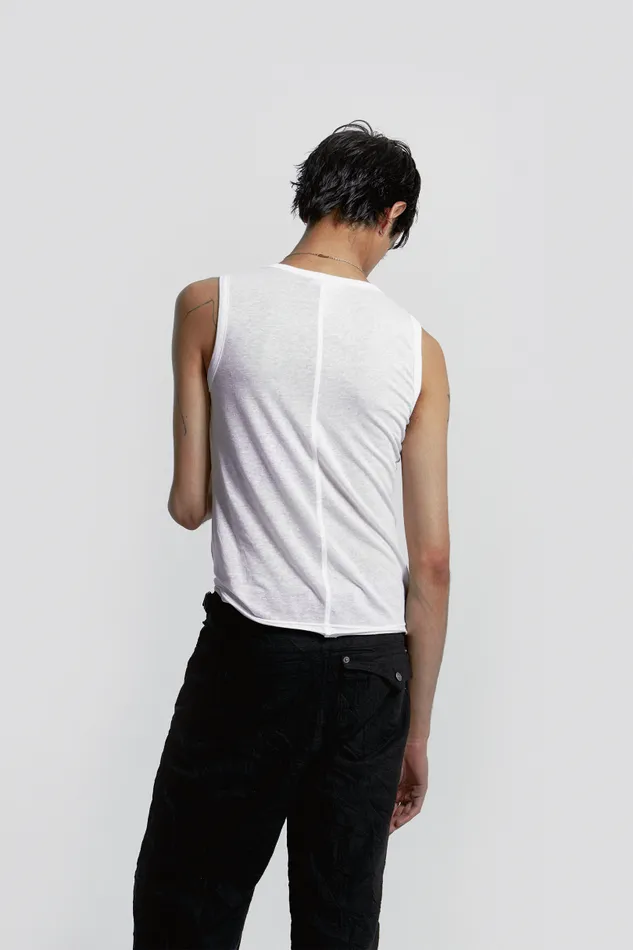 Men Jaded London Basics White Mist Vest