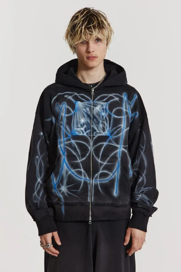Men Jaded London Hoodies and Sweatshirts Light Across The Water Zip Up Hoodie