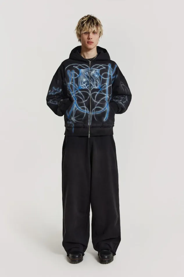 Men Jaded London Hoodies and Sweatshirts Light Across The Water Zip Up Hoodie