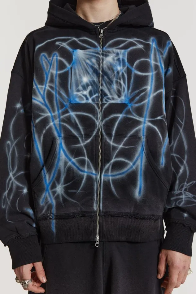 Men Jaded London Hoodies and Sweatshirts Light Across The Water Zip Up Hoodie