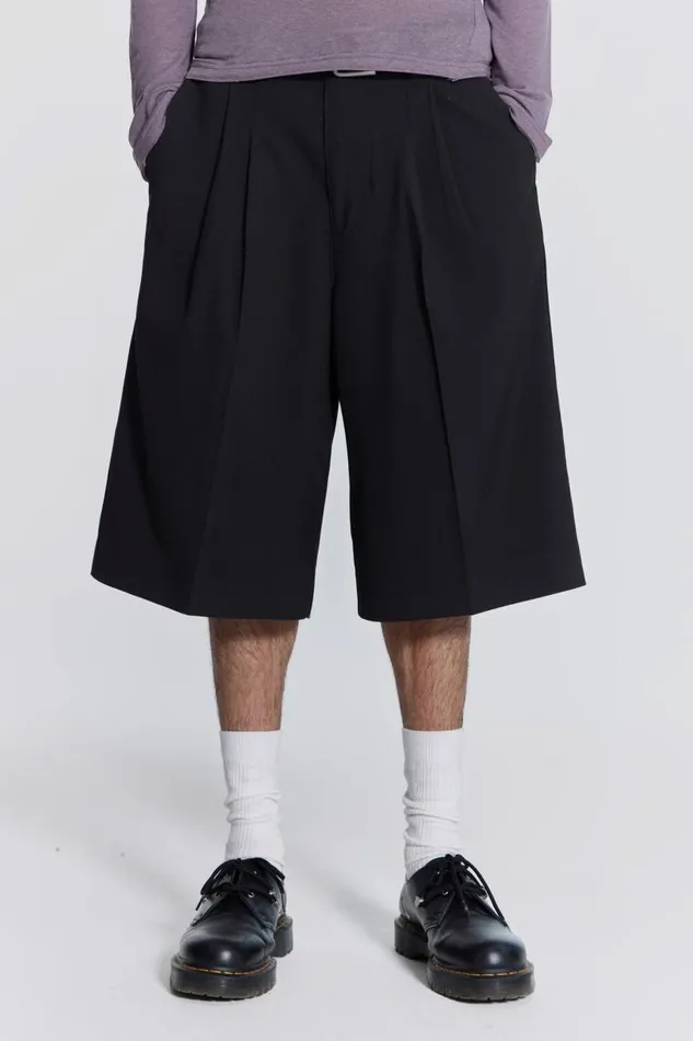 Men Jaded London Shorts and Jorts Black Goliath Tailored Shorts