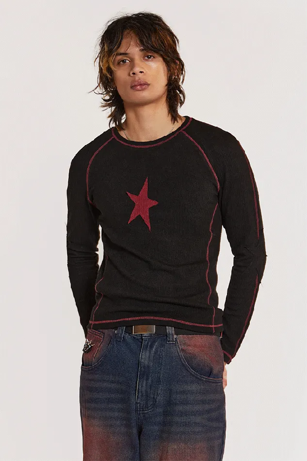 Men Jaded London TShirts Black Starstruck Tee