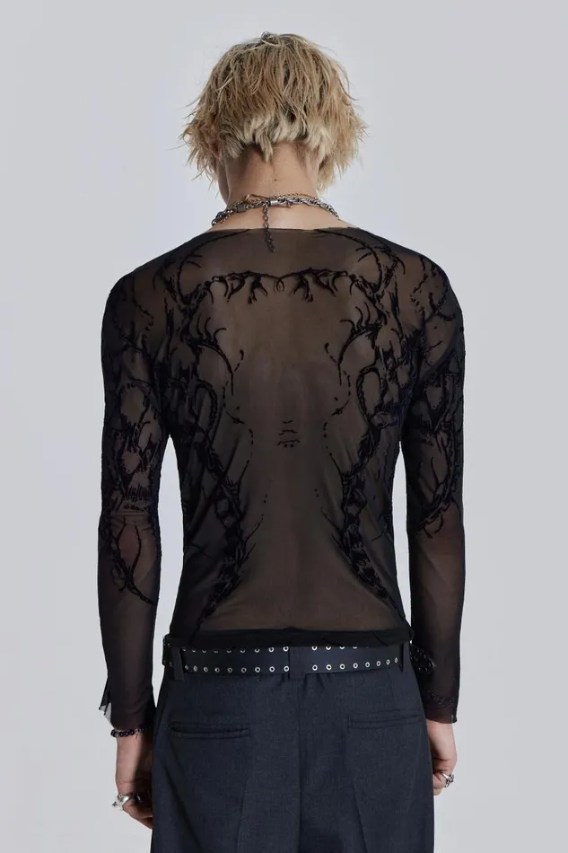 Men Jaded London TShirts Wings Mesh Top