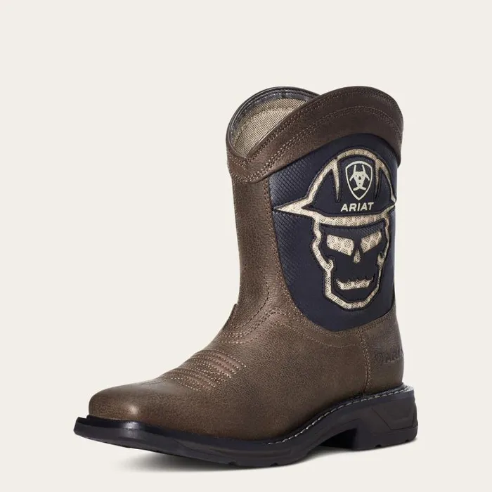 MenKids Work Boots Ariat Youth WorkHog XT VentTEK Bold Boot Iron Coffee