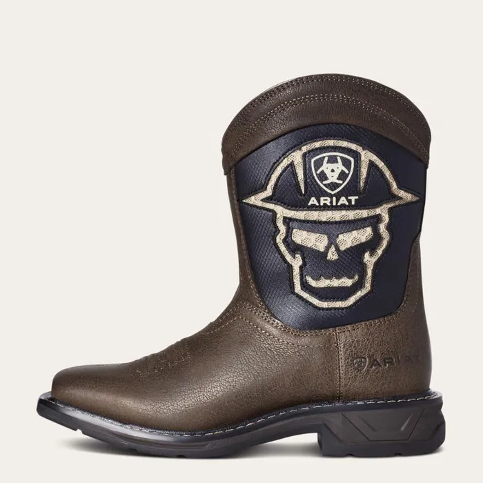 MenKids Work Boots Ariat Youth WorkHog XT VentTEK Bold Boot Iron Coffee