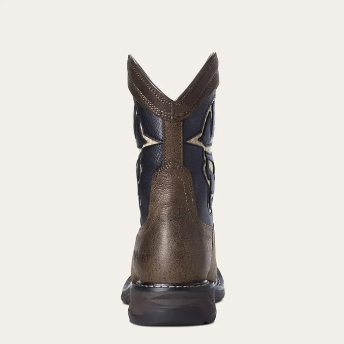 MenKids Work Boots Ariat Youth WorkHog XT VentTEK Bold Boot Iron Coffee