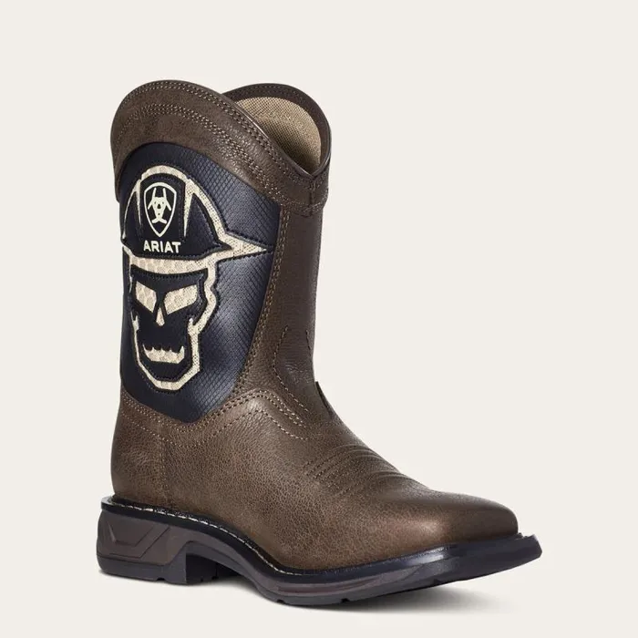 MenKids Work Boots Ariat Youth WorkHog XT VentTEK Bold Boot Iron Coffee