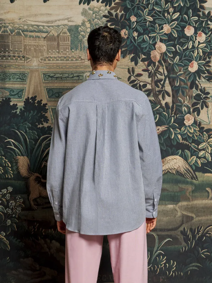 Men Penny Embellished Shirt Stone Blue Sister Jane Shirts