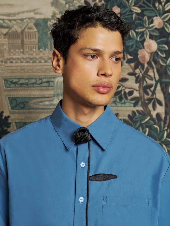 Men Penny Flower Shirt Peacock Blue Sister Jane Shirts