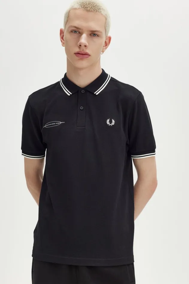 Men Polo Shirts Fred Perry Advantage Perry Polo Shirt Black