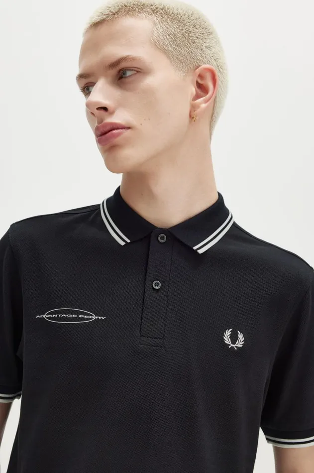 Men Polo Shirts Fred Perry Advantage Perry Polo Shirt Black