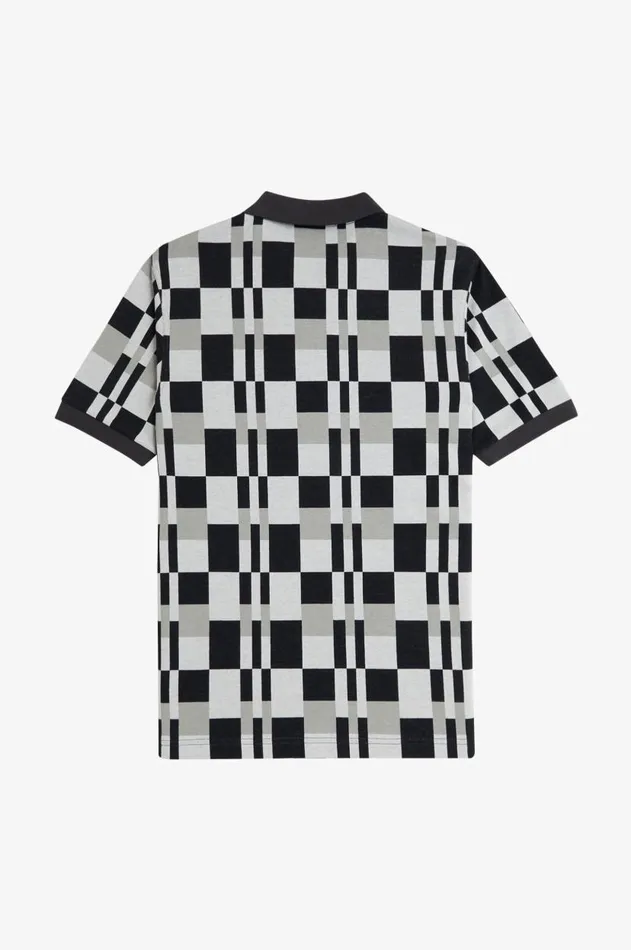 Men Polo Shirts Fred Perry Chequerboard Polo Shirt Anchor Grey