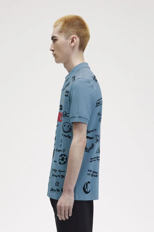 Men Polo Shirts Fred Perry Leavers Fred Perry Shirt Ash Blue