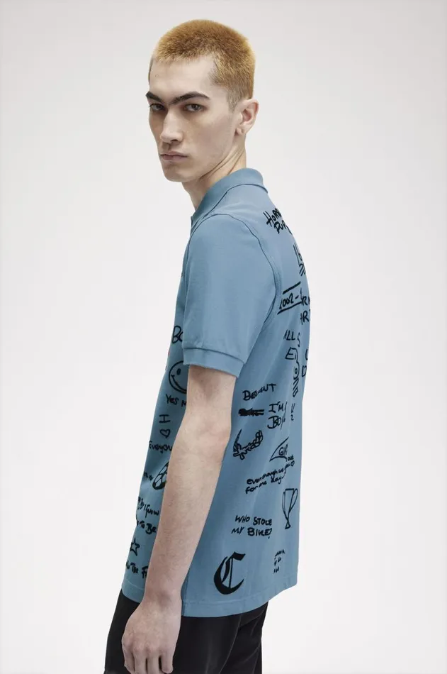 Men Polo Shirts Fred Perry Leavers Fred Perry Shirt Ash Blue