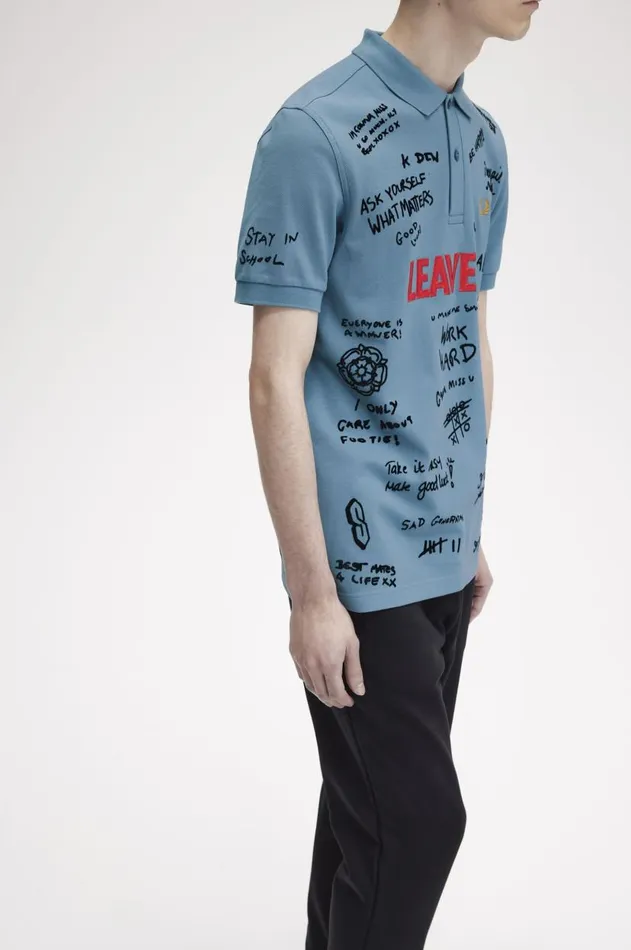 Men Polo Shirts Fred Perry Leavers Fred Perry Shirt Ash Blue