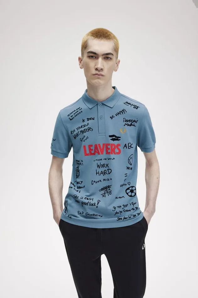 Men Polo Shirts Fred Perry Leavers Fred Perry Shirt Ash Blue