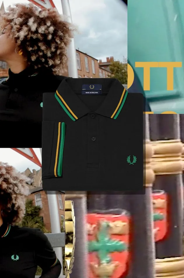 Men Polo Shirts Fred Perry M12 Blacknottingham Goldforest Green