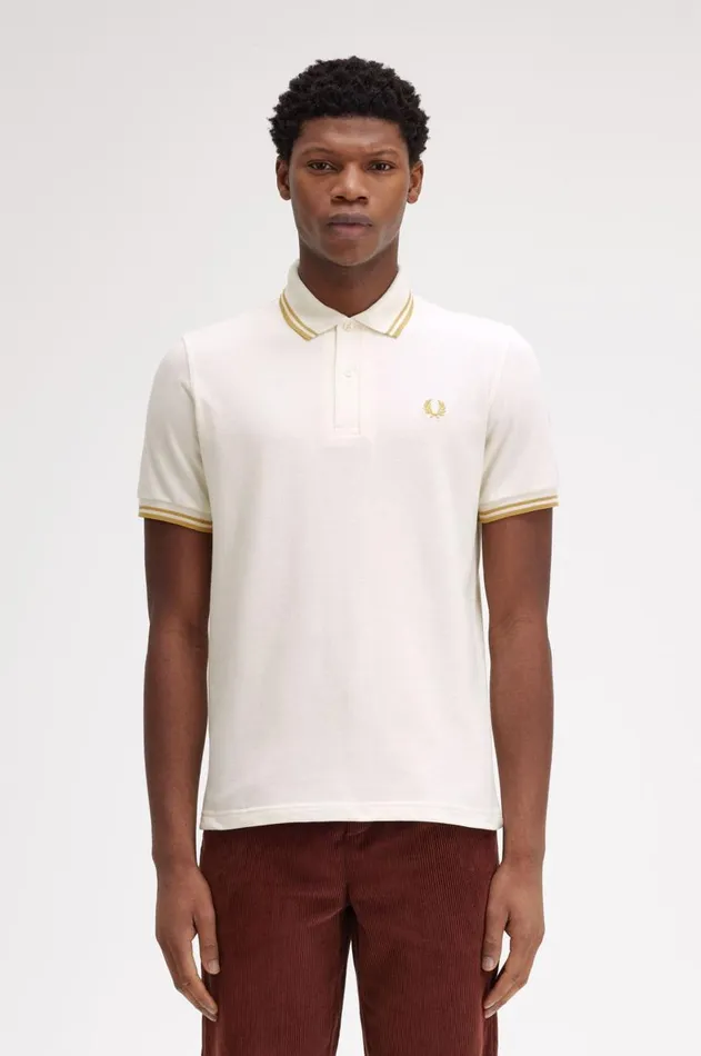 Men Polo Shirts Fred Perry M12 Ecruhoneycombhoneycomb