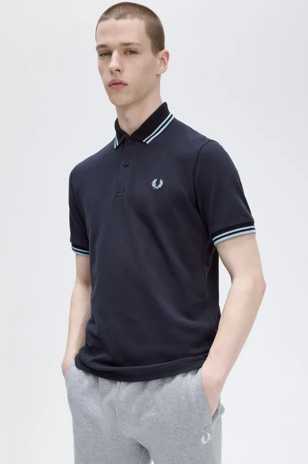 Men Polo Shirts Fred Perry M12 Navyiceice
