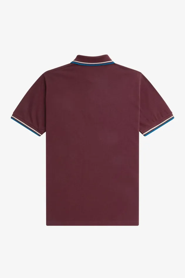 Men Polo Shirts Fred Perry M12 Oxbloodecrurunaway Bay Ocean
