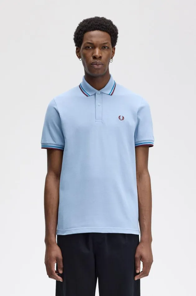 Men Polo Shirts Fred Perry M12 Skyrunaway Bay Oceanoxblood