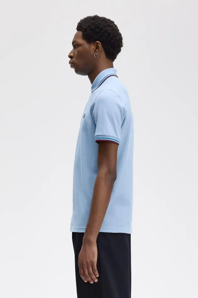 Men Polo Shirts Fred Perry M12 Skyrunaway Bay Oceanoxblood