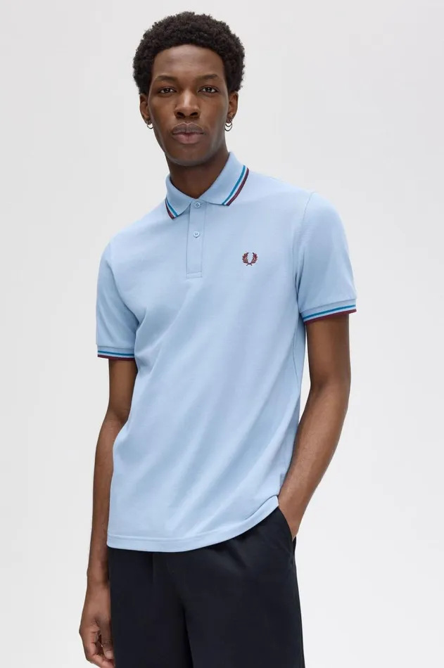 Men Polo Shirts Fred Perry M12 Skyrunaway Bay Oceanoxblood