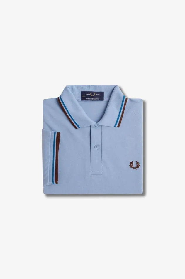 Men Polo Shirts Fred Perry M12 Skyrunaway Bay Oceanoxblood