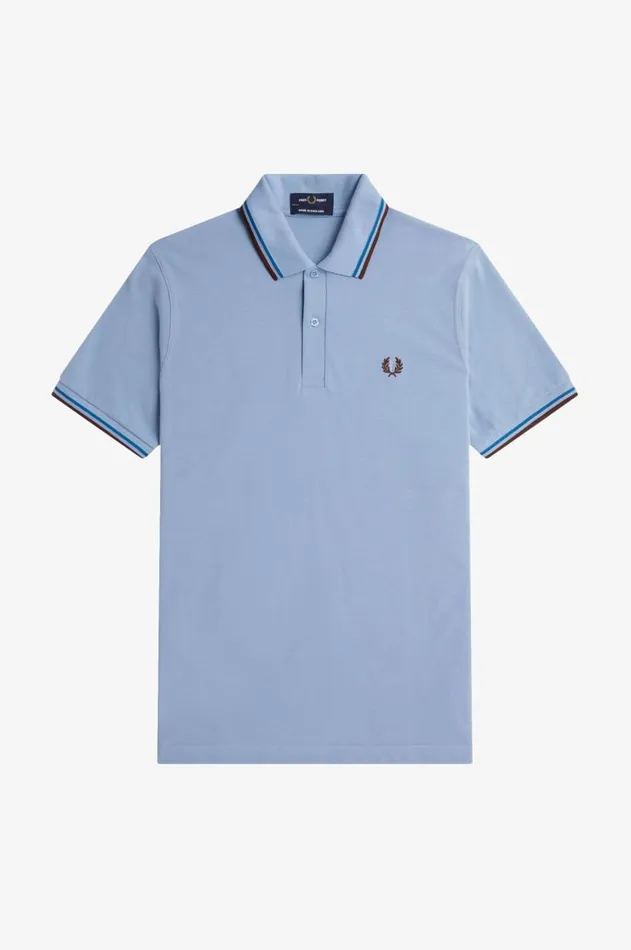 Men Polo Shirts Fred Perry M12 Skyrunaway Bay Oceanoxblood