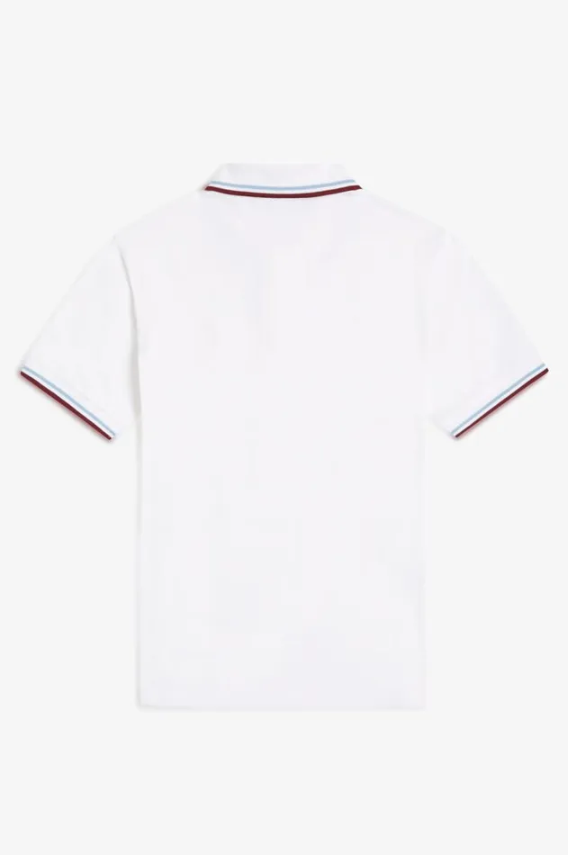 Men Polo Shirts Fred Perry M12 Whiteicemaroon