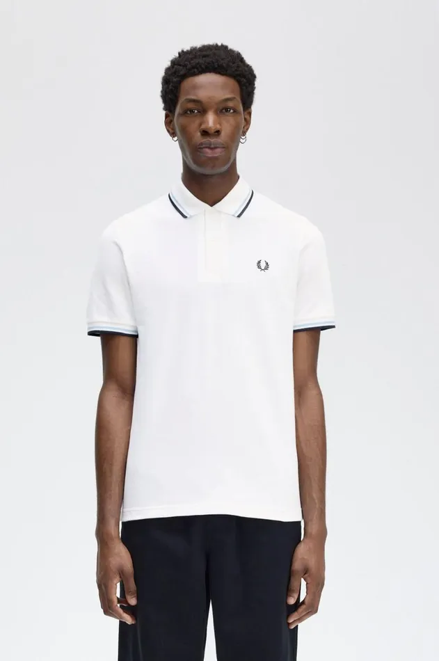 Men Polo Shirts Fred Perry M12 Whiteicenavy