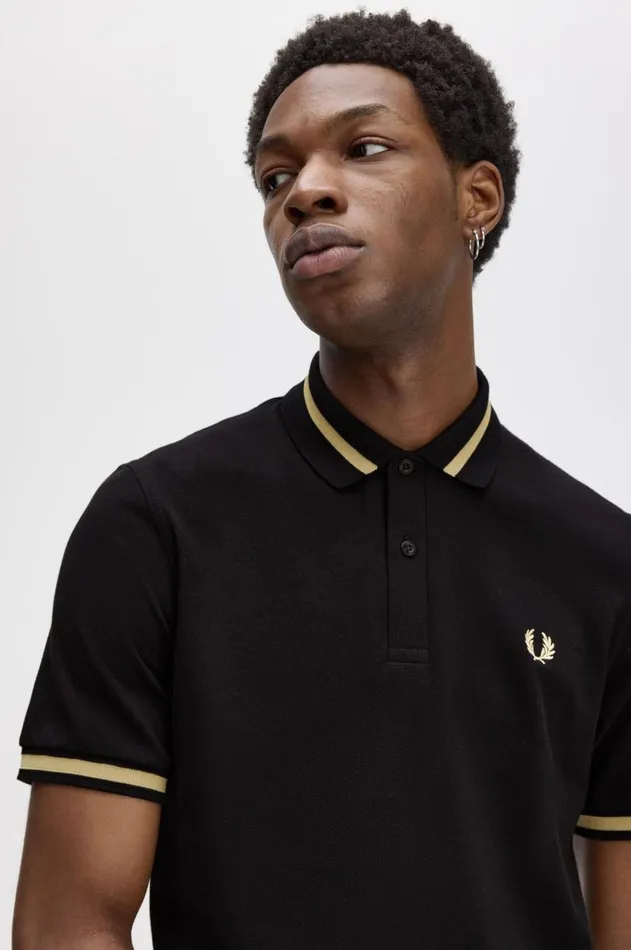 Men Polo Shirts Fred Perry M2 Blackchampagne