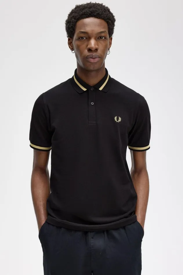 Men Polo Shirts Fred Perry M2 Blackchampagne