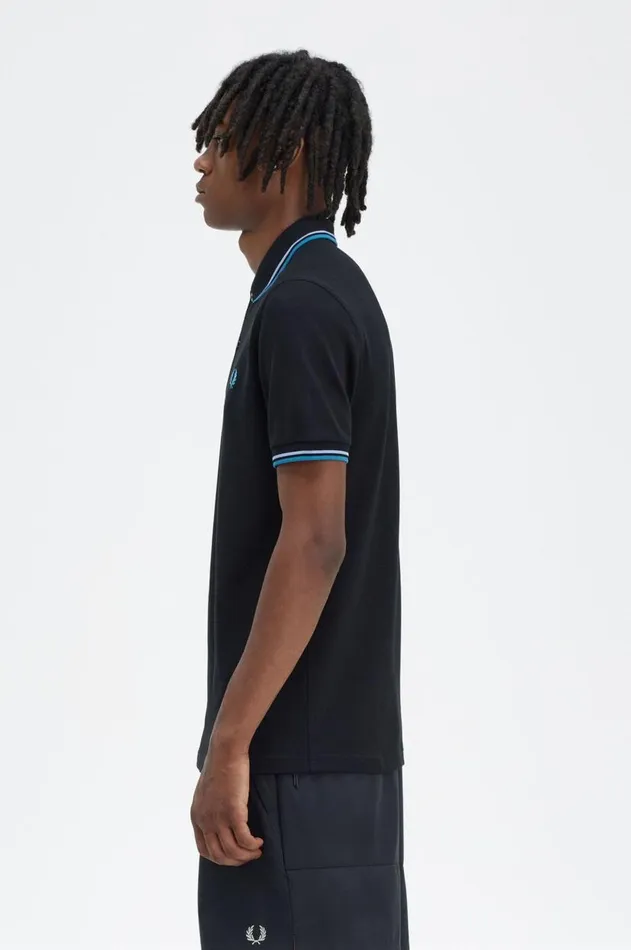 Men Polo Shirts Fred Perry M3600 Blacklight Smokerunaway Bay Ocean
