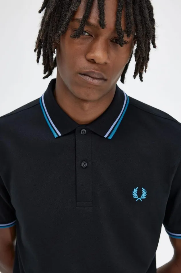 Men Polo Shirts Fred Perry M3600 Blacklight Smokerunaway Bay Ocean