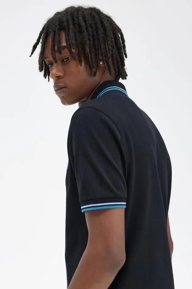 Men Polo Shirts Fred Perry M3600 Blacklight Smokerunaway Bay Ocean