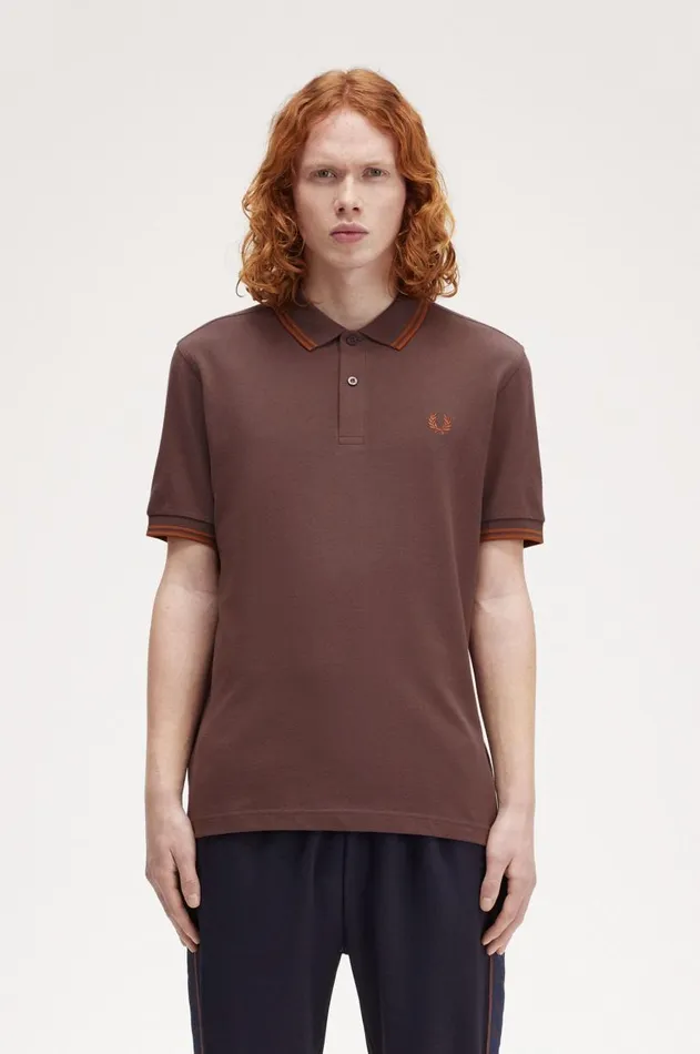 Men Polo Shirts Fred Perry M3600 Carrington Bricknut Flakeenut Flakee