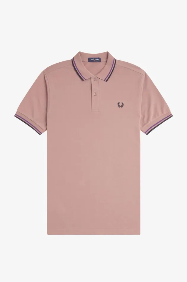 Men Polo Shirts Fred Perry M3600 Dark Pinkamethystblack