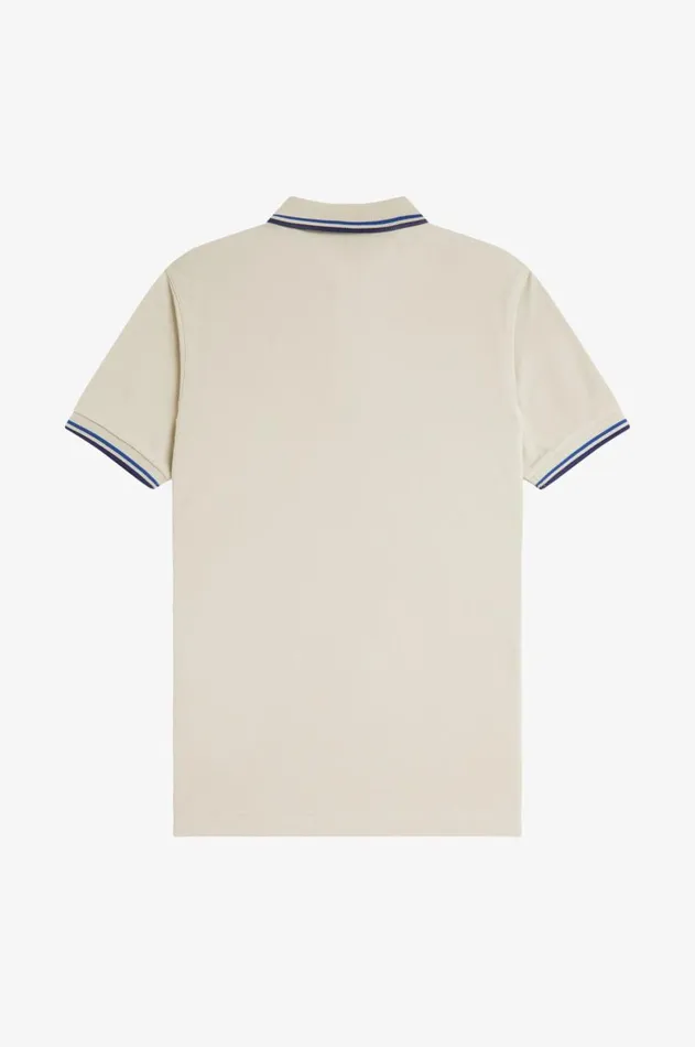 Men Polo Shirts Fred Perry M3600 Light Oystermid Bluefrench Navy