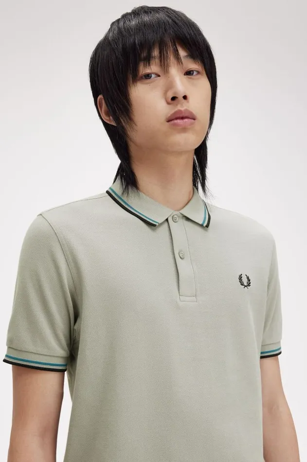 Men Polo Shirts Fred Perry M3600 Limestonerunaway Bay Oceanblack