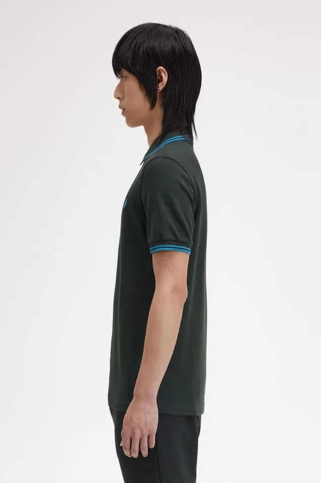 Men Polo Shirts Fred Perry M3600 Night Greenrunaway Bay Oceanrunaway Bay Ocean