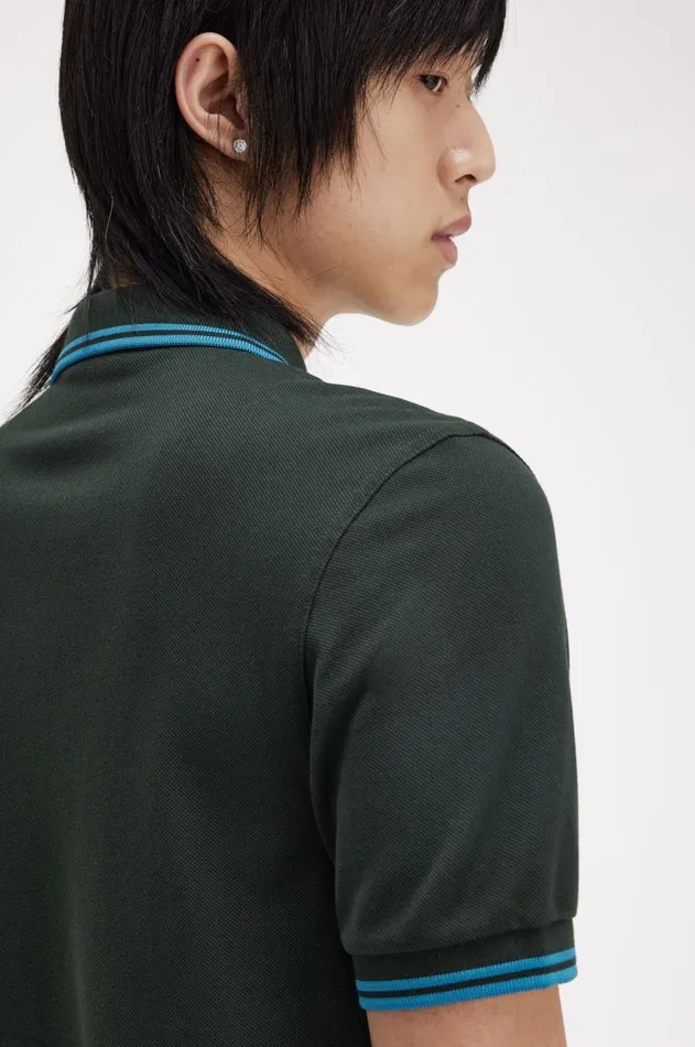 Men Polo Shirts Fred Perry M3600 Night Greenrunaway Bay Oceanrunaway Bay Ocean