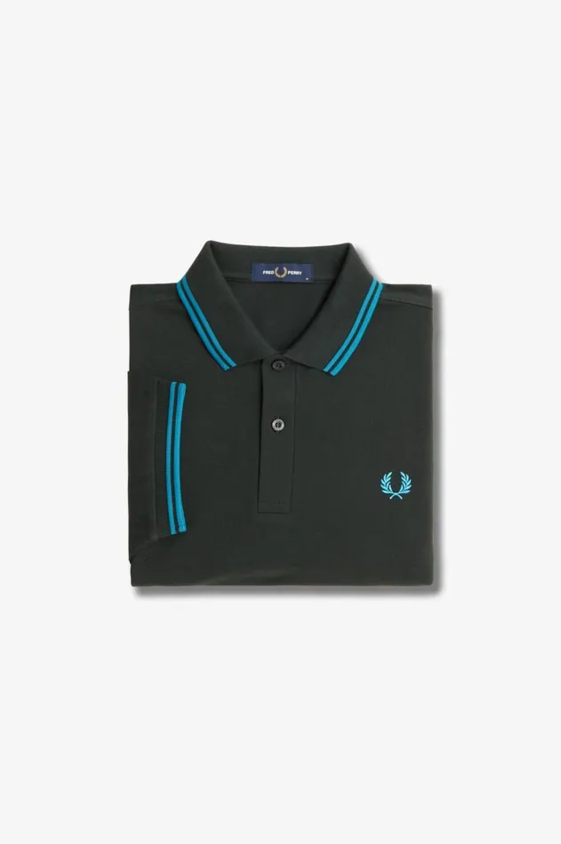 Men Polo Shirts Fred Perry M3600 Night Greenrunaway Bay Oceanrunaway Bay Ocean