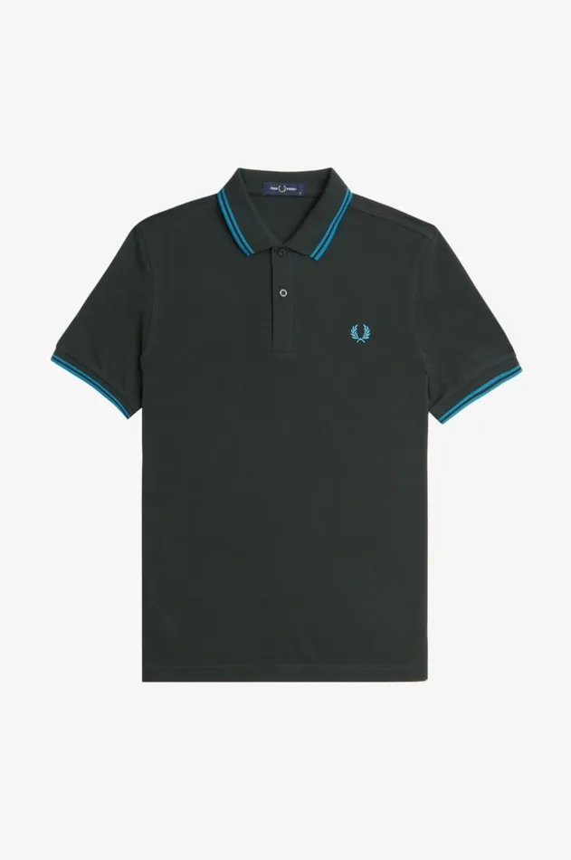 Men Polo Shirts Fred Perry M3600 Night Greenrunaway Bay Oceanrunaway Bay Ocean