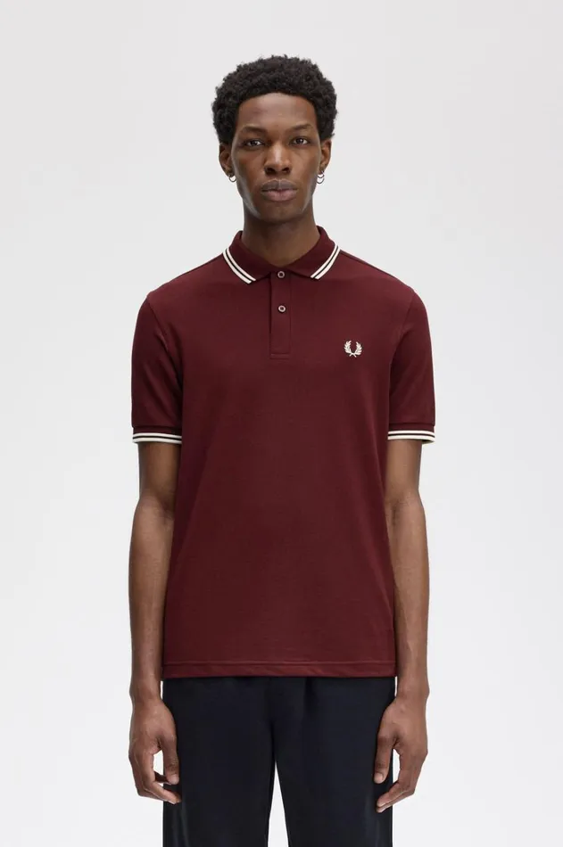Men Polo Shirts Fred Perry M3600 Oxbloodecruecru