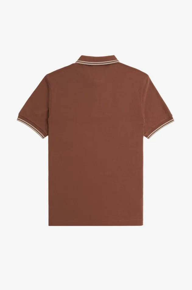 Men Polo Shirts Fred Perry M3600 Whisky Brownporridge Marlporridge Marl